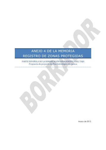Zonas protegidas - ConfederaciÃ³n HidrogrÃ¡fica del Tajo