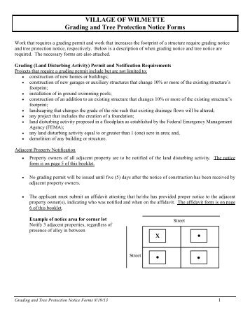 Tree and Grading Notice Forms Only 2013 - Village of Wilmette