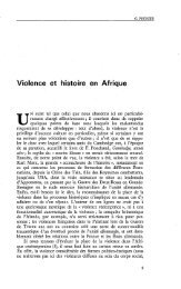 Violence et pouvoir en Afrique - Politique Africaine
