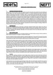 TERMS AND CONDITIONS OF SALE - NEFT Vodka