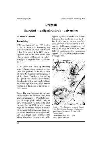 Dragvoll StorgÃ¥rd - vanlig gÃ¥rdsbruk - universitet - Strinda historielag