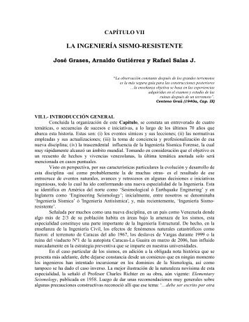 CapÃ­tulo VII La IngenierÃ­a Sismo-resistente - Academia Nacional de ...