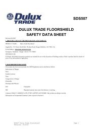 Download PDF safety datasheet SDS507 for Dulux Trade Floorshield