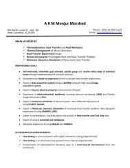 A K M Monjur Morshed - Mechanical Engineering - University of ...