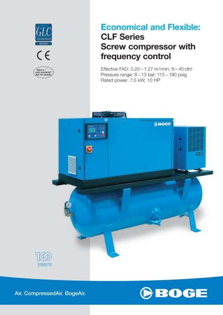 Economical and Flexible: CLF Series Screw compressor with ...