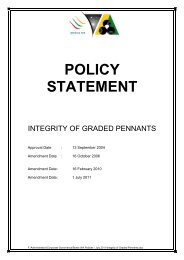 Integrity of Graded Pennants Policy - Bowls WA