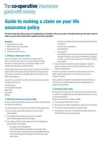 Life assurance claim guide (PDF - 0.1Mb) - Royal London