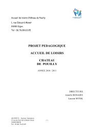 ChÃ¢teau de Pouilly projet pÃ©dagogique 2010-2011 - AD PEP 10