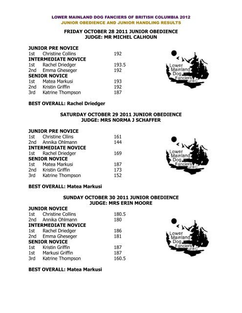 results - BC Dog Show Services