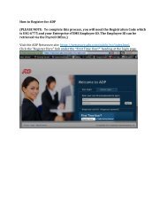 How to Register for ADP (PLEASE NOTE: To complete this process ...