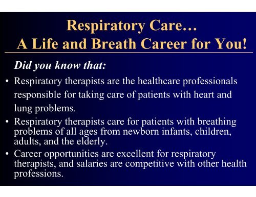 Respiratory Care - Darton College