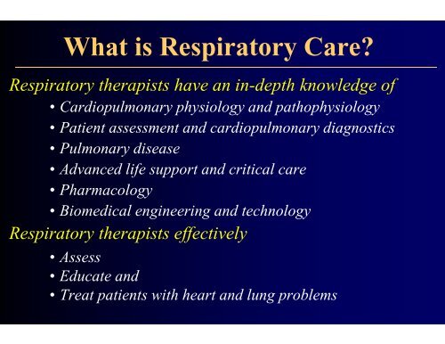 Respiratory Care - Darton College