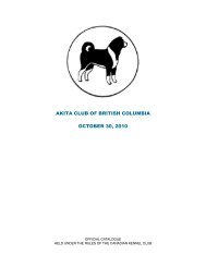 akita results - BC Dog Show Services
