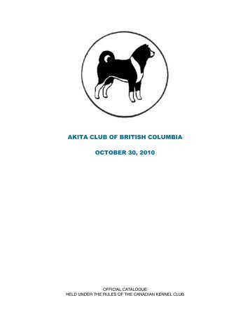 akita results - BC Dog Show Services