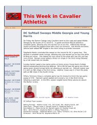This Week in Cavalier Athletics - Darton State College Athletics