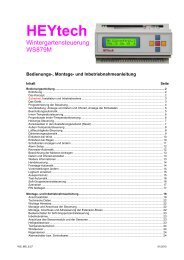 Bedienungsanleitung - Wintergartensteuerung