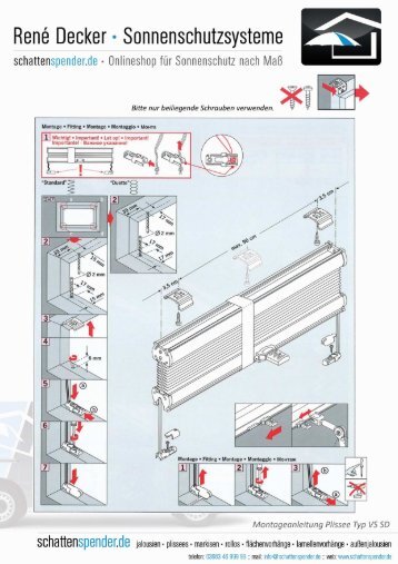 Montageanleitung Plissee Typ VS SD - Schattenspender.de