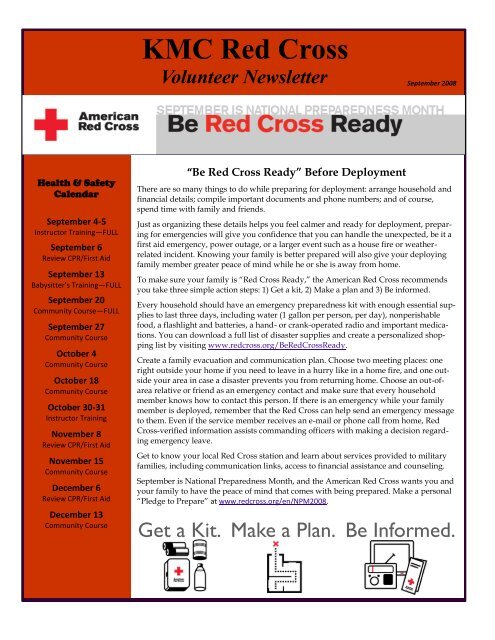 KMC Red Cross Volunteer Newsletter - American Red Cross
