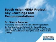 South Asian HEHA Project: Key Learnings and Recommendations
