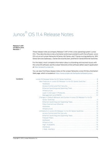 Release Notes - Juniper Networks