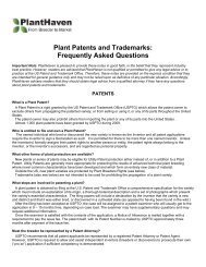 Plant Patents and Trademarks: Frequently Asked ... - PlantHaven