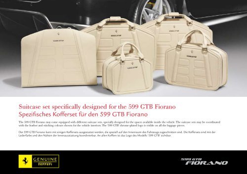 Suitcase set specifically designed for the 599 GTB Fiorano ...