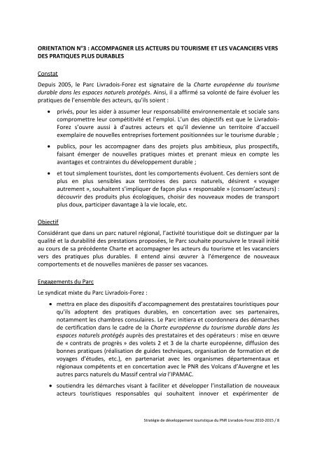 strategie de developpement touristique du pnr livradois-forez 2011 ...