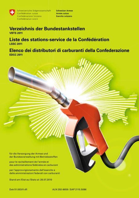 Verzeichnis der Bundestankstellen Liste des stations-service de la ...