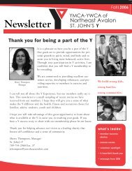 St. John's Y Newsletter Fall 2006 - the YMCA of Northeast Avalon