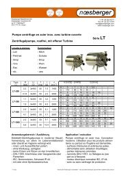 Pompe centrifuge en acier inox. avec turbine ouverte - Noesberger SA