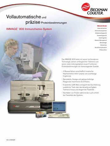 Immage 800 Spezifikationen - Beckman Coulter