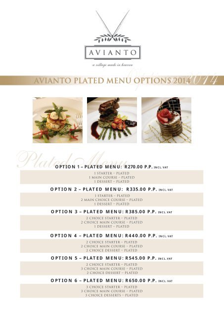 Plated Menu Selector Avianto