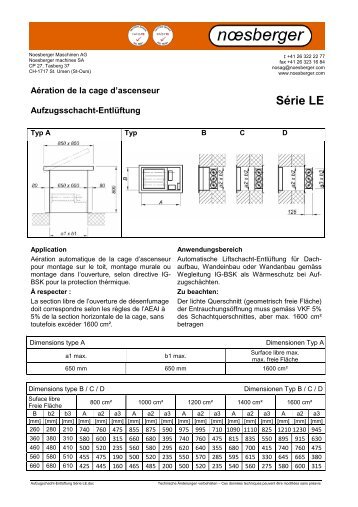 Aufzugschacht-Entlüftung Série LE - Noesberger SA