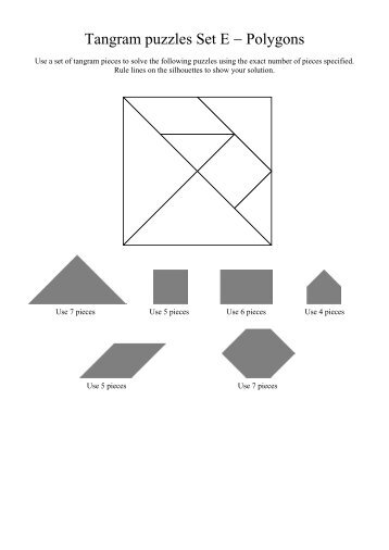 Tangram puzzles Set E - Polygons