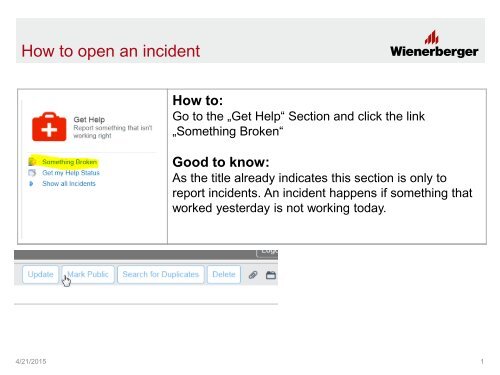 Operator Open Inicdent How to open an incident