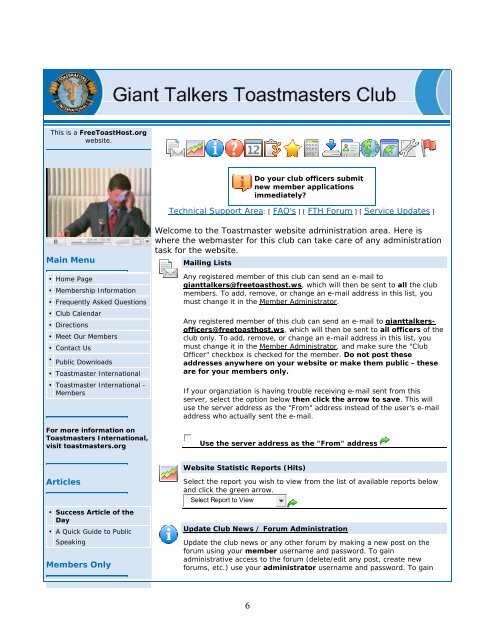 Free Toast Host Toastmaster Web Site - District 38