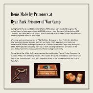 Items Made by Prisoners at Ryan Park Prisoner of War Camp