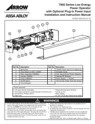 7900 Instructions - Arrow Architectural Hardware