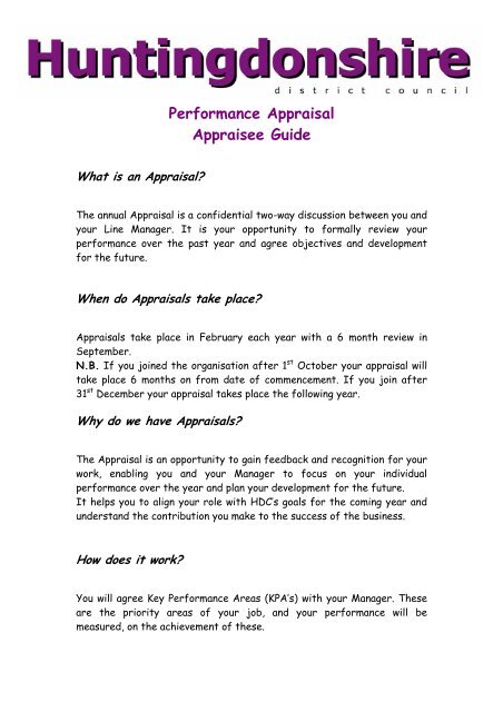 Performance Appraisal Appraisee Guide