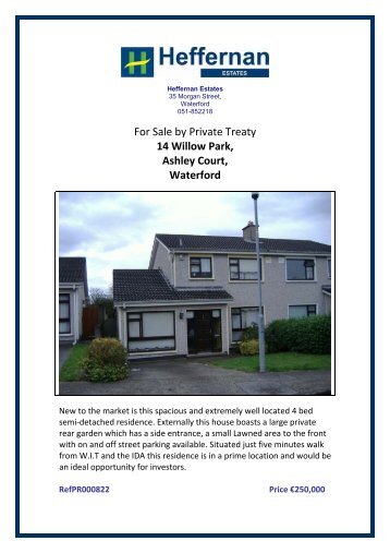 For Sale by Private Treaty 14 Willow Park, Ashley Court ... - Daft.ie