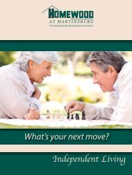 Download Martinsburg's Independent Living Brochure ... - Homewood