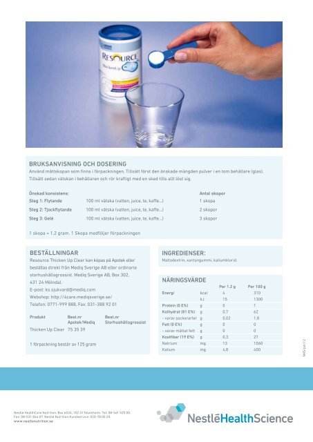 Produktfaktablad (pdf) - Nestlé Nutrition