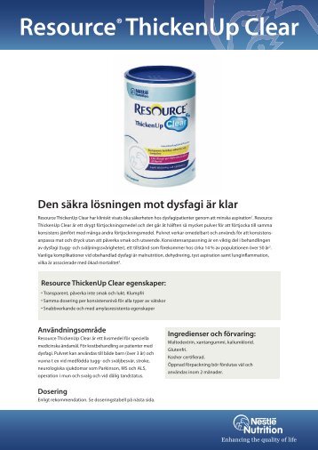 Resource® ThickenUp Clear - Nestlé Nutrition
