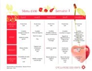 MENU D'ÉTÉ Semaine 1 - CPE La Rose des Vents