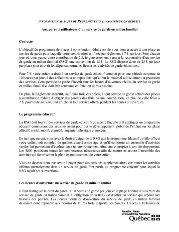 Entente de service de garde - La Marmite Magique Entente de service de garde - La Marmite Magique