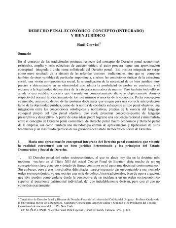 DERECHO PENAL ECONÓMICO. CONCEPTO (INTEGRADO) Y ...