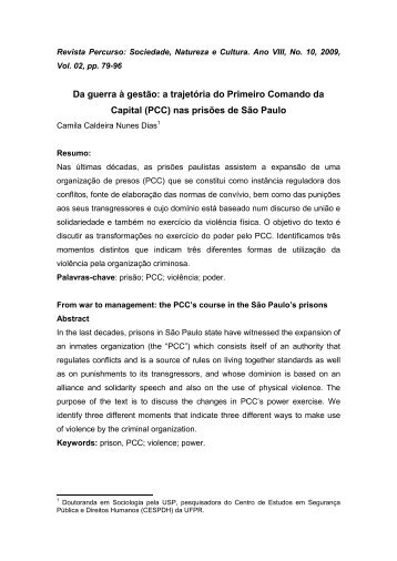 a trajetória do Primeiro Comando da Capital (PCC)