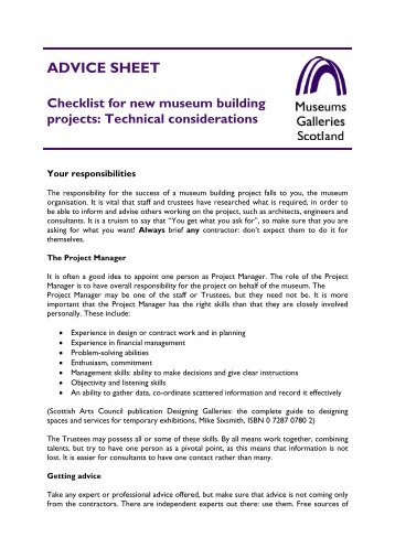 Checklist for New Museum Building Projects - Museums & Galleries ...
