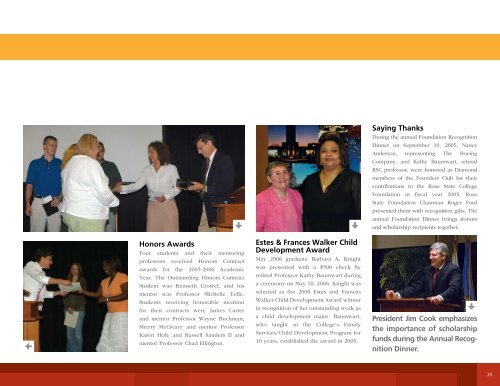 Honors Awards Four studen