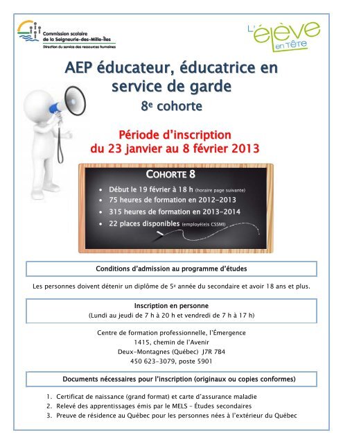 AEP Ã©ducateur, Ã©ducatrice en service de garde